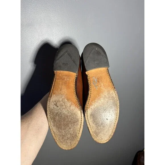 Allen Edmonds Maxfield Tassel Loafers Men's Size 9.5 Brown Leather Slip On Shoes - Picture 6 of 7